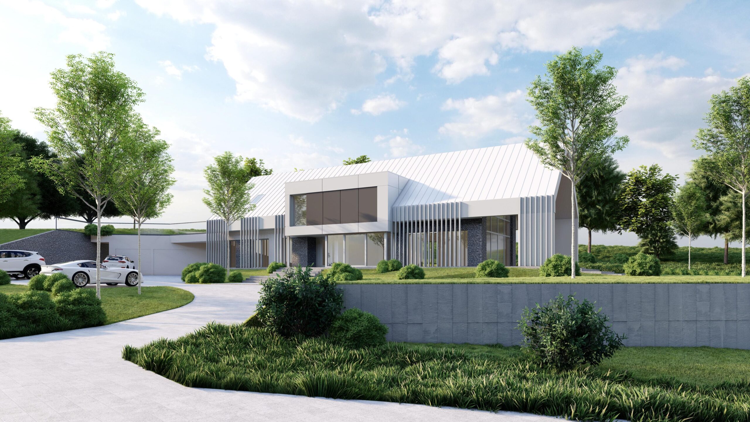 Nowoczesny dom w bieli