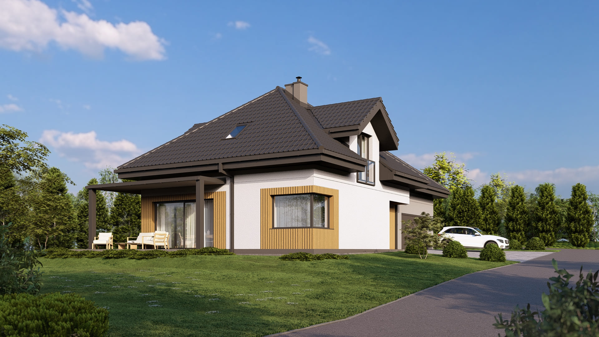 Dom z dachem wielospadowym